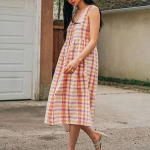 Urban Outfitters Liz Plaid Babydoll Dress